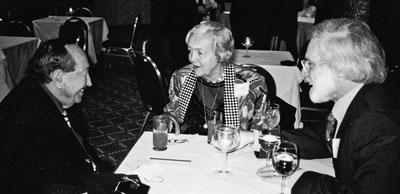 Sussman, right, with Jessica Mitford and her husband, Robert Treuhaft, months before her death in 1996. (Photo: Margot Smith)
